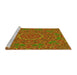 Sideview of Machine Washable Transitional Mahogany Brown Rug, wshpat3682yw