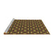 Sideview of Machine Washable Transitional Caramel Brown Rug, wshpat3683brn