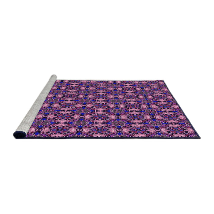 Sideview of Machine Washable Transitional Purple Rug, wshpat3683pur