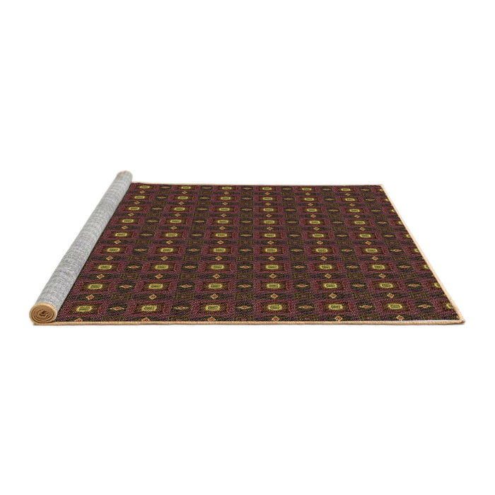 Sideview of Machine Washable Transitional Sienna Brown Rug, wshpat3684brn
