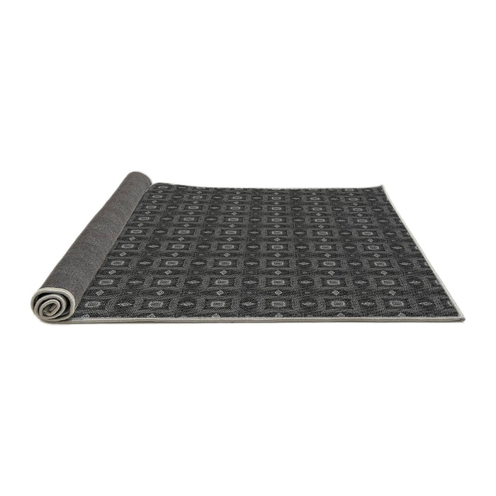 Thickness of Patterned Charcoal Black Rug, pat3684gry