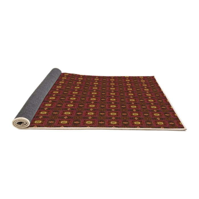 Thickness of Patterned Mahogany Brown Rug, pat3684org