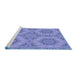 Sideview of Machine Washable Transitional Denim Blue Rug, wshpat3685blu