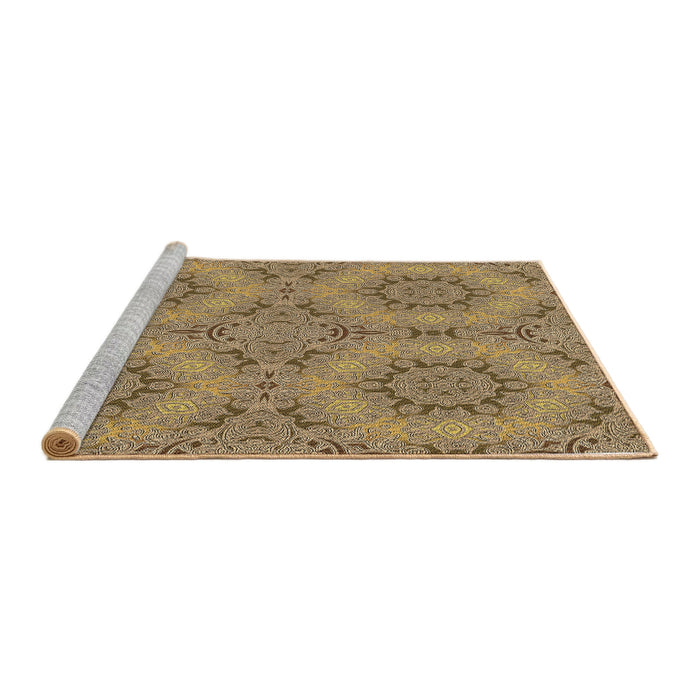 Sideview of Machine Washable Transitional Red Brown Rug, wshpat3685brn