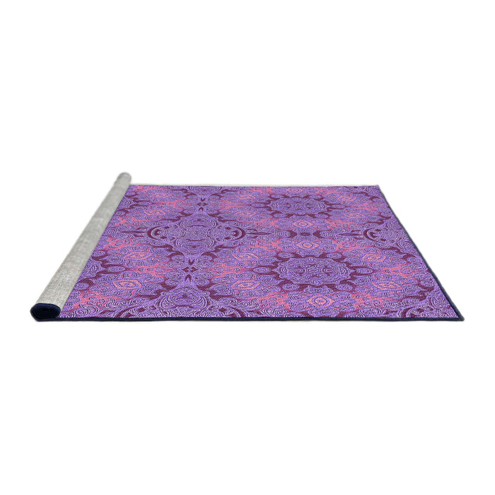 Sideview of Machine Washable Transitional Dark Orchid Purple Rug, wshpat3685pur