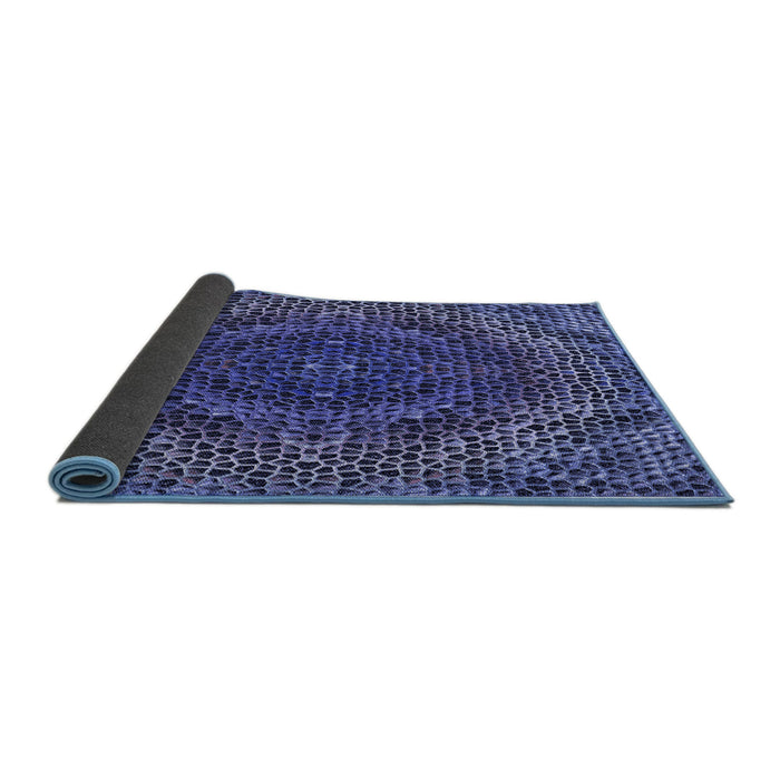 Thickness of Patterned Light Slate Blue Rug, pat3686blu