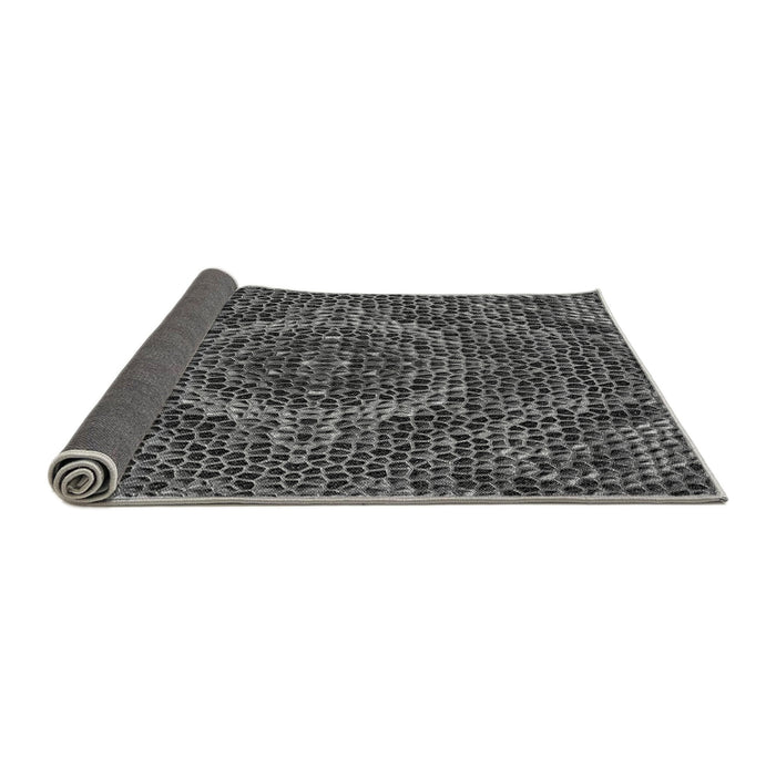 Thickness of Patterned Charcoal Black Rug, pat3686gry