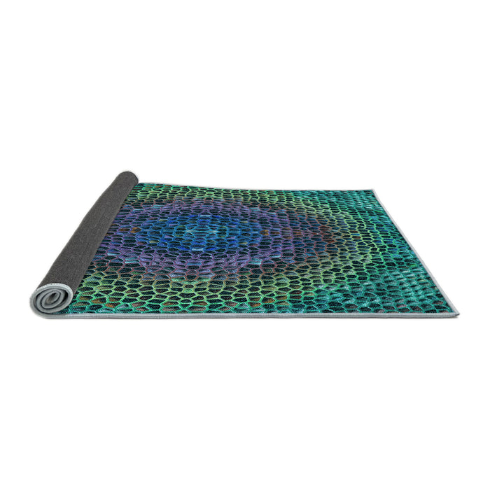 Thickness of Patterned Deep-Sea Blue Rug, pat3686lblu
