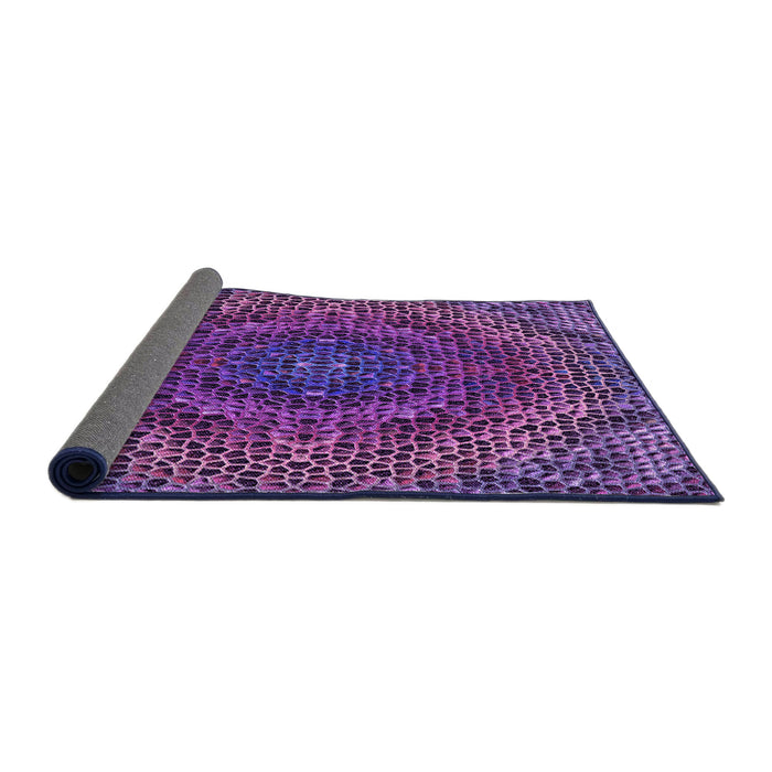 Thickness of Patterned Purple Rug, pat3686pur