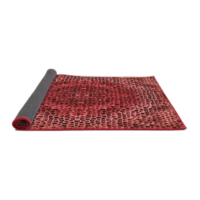 Thickness of Patterned Cranberry Red Rug, pat3686rd