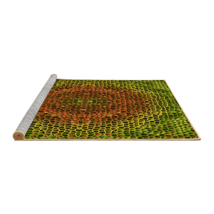 Sideview of Machine Washable Transitional Night Red Rug, wshpat3686yw