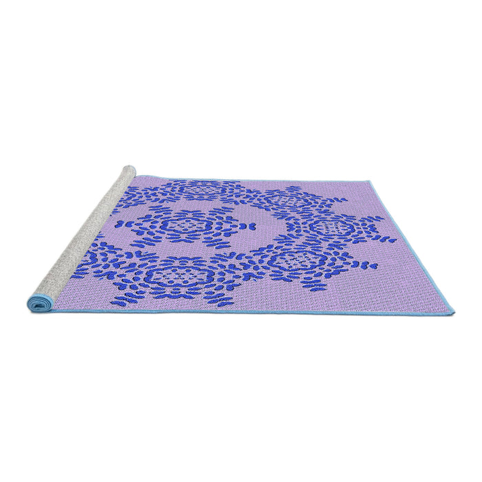 Sideview of Machine Washable Transitional Mauve Purple Rug, wshpat3687blu