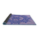 Thickness of Patterned Mauve Purple Rug, pat3687blu