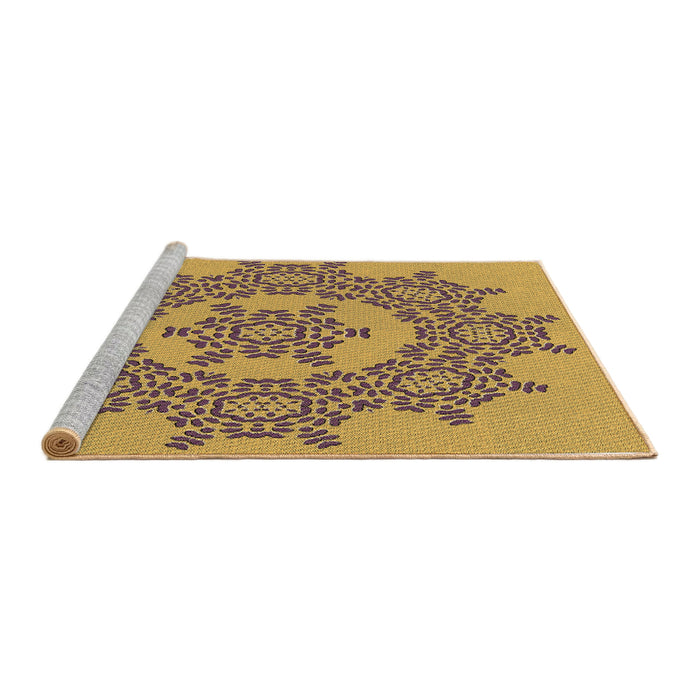 Sideview of Machine Washable Transitional Sienna Brown Rug, wshpat3687brn