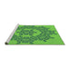 Sideview of Machine Washable Transitional Emerald Green Rug, wshpat3687grn