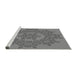 Sideview of Machine Washable Transitional Carbon Gray Rug, wshpat3687gry