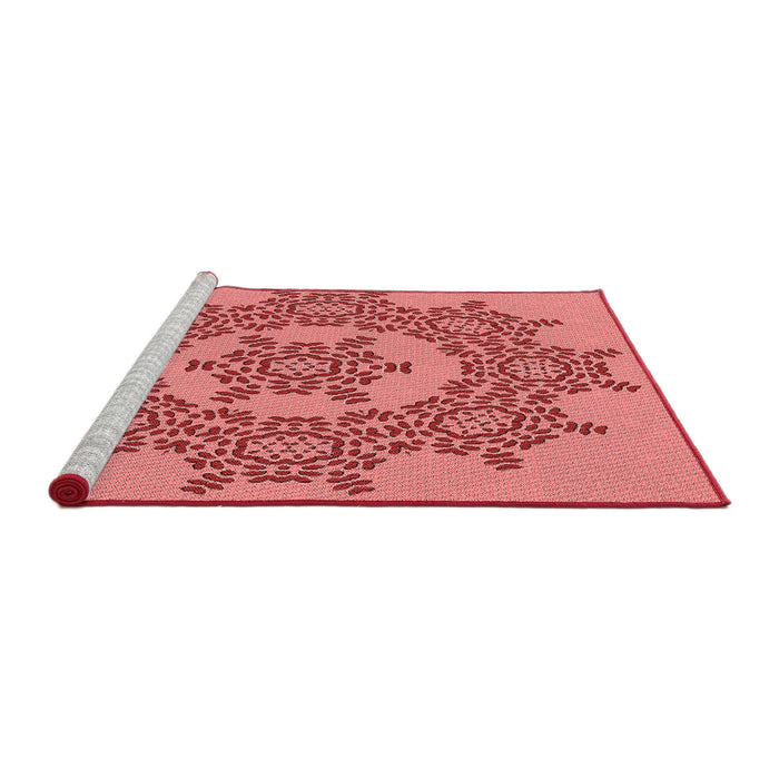 Sideview of Machine Washable Transitional Light Coral Pink Rug, wshpat3687rd