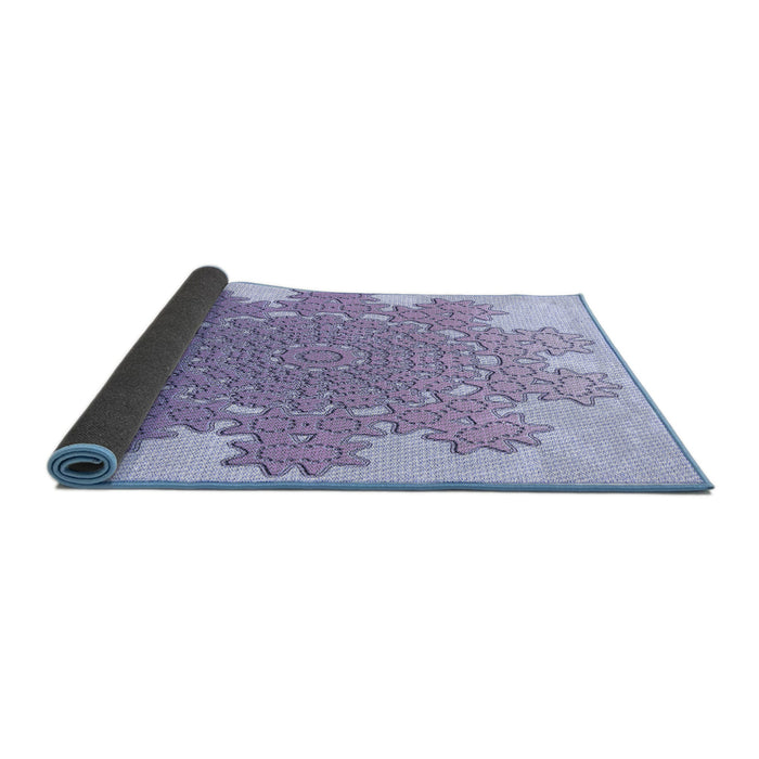 Thickness of Patterned Medium Purple Rug, pat3688blu