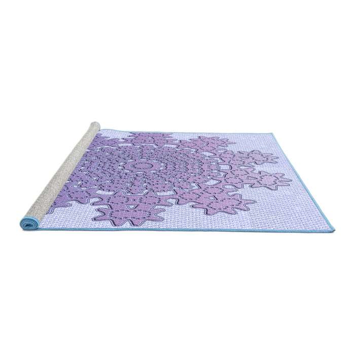 Sideview of Machine Washable Transitional Medium Purple Rug, wshpat3688blu