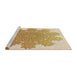 Sideview of Machine Washable Transitional Brown Gold Rug, wshpat3688brn