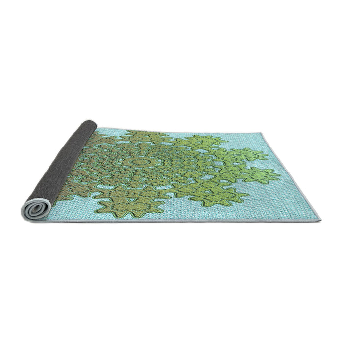 Thickness of Patterned Green Rug, pat3688lblu