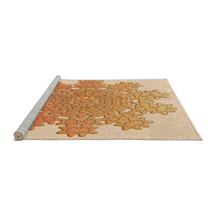 Sideview of Machine Washable Transitional Orange Rug, wshpat3688org