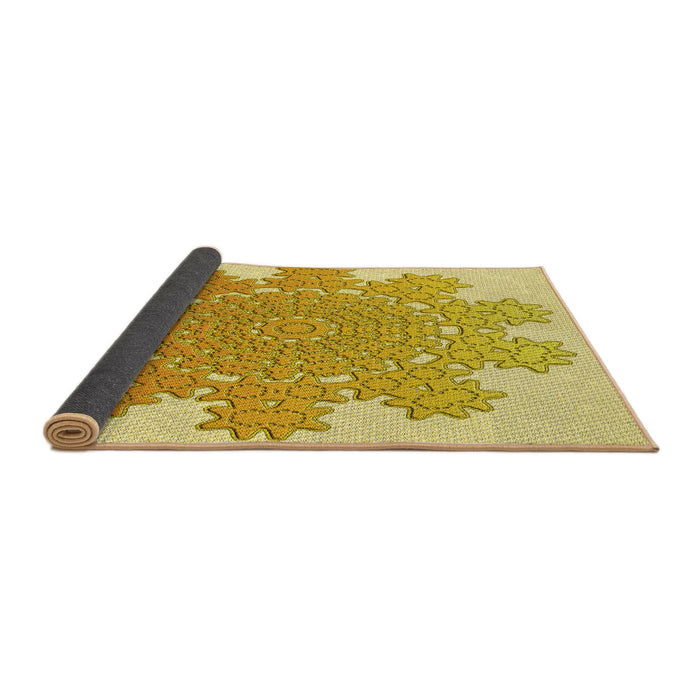 Thickness of Patterned Cinnamon Brown Rug, pat3688yw
