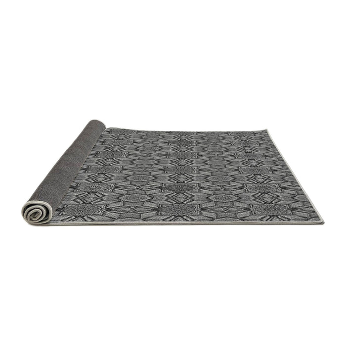 Thickness of Patterned Black Rug, pat3690gry