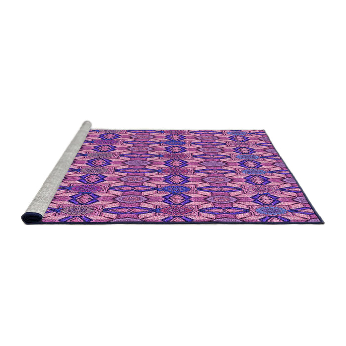 Sideview of Machine Washable Transitional Dark Magenta Purple Rug, wshpat3690pur