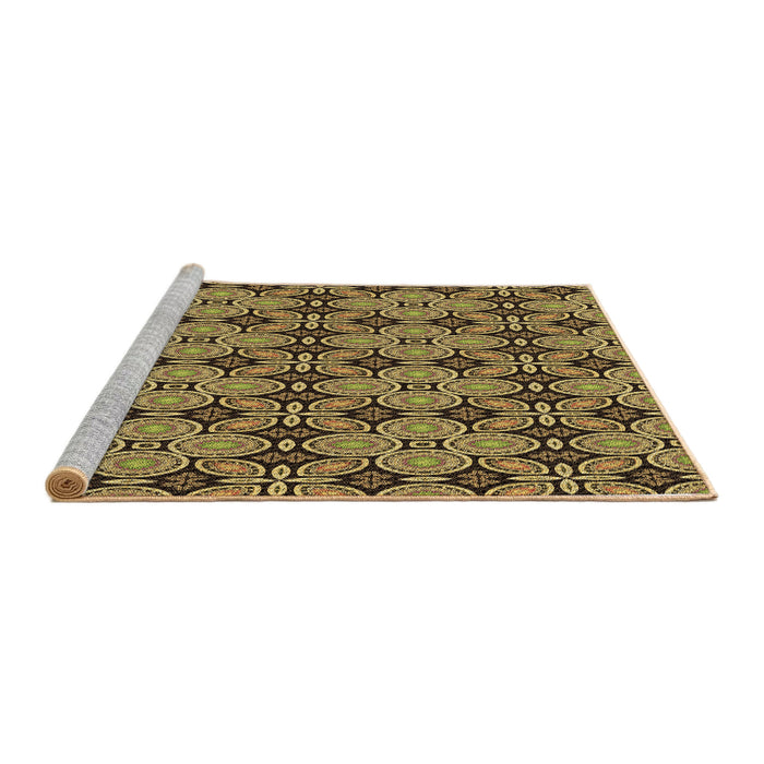 Sideview of Machine Washable Transitional Bakers Brown Rug, wshpat3691brn