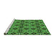 Sideview of Machine Washable Transitional Deep Emerald Green Rug, wshpat3691grn