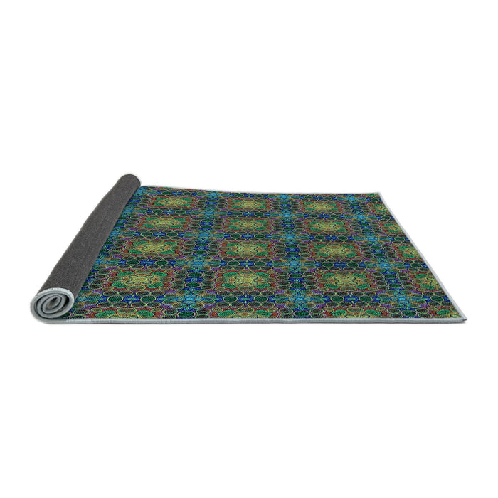 Thickness of Patterned Forest Green Rug, pat3693lblu