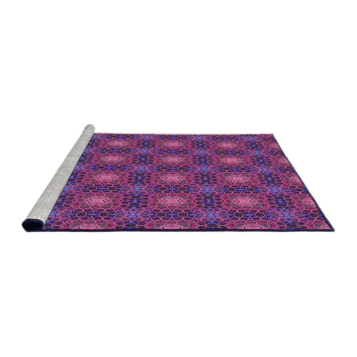 Sideview of Machine Washable Transitional Orchid Purple Rug, wshpat3693pur