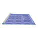 Sideview of Machine Washable Transitional Denim Blue Rug, wshpat3694blu