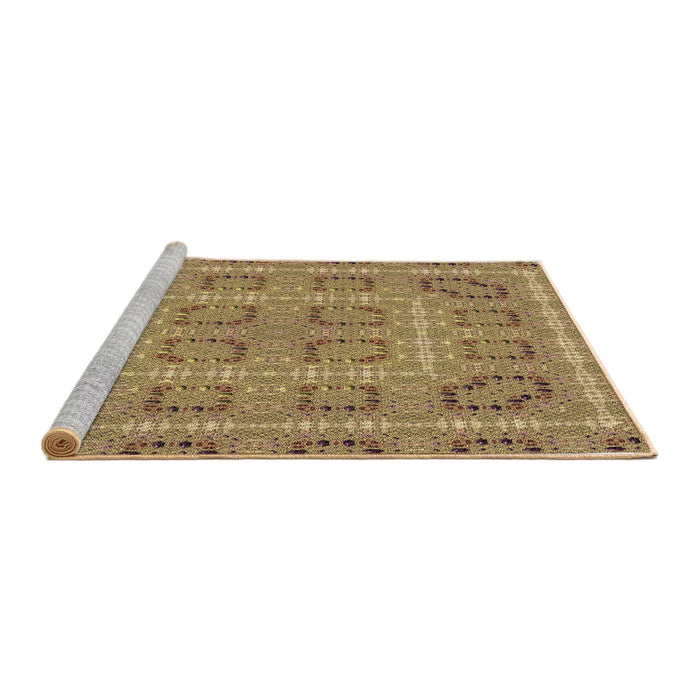 Sideview of Machine Washable Transitional Sienna Brown Rug, wshpat3694brn