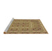 Sideview of Machine Washable Transitional Sienna Brown Rug, wshpat3694brn