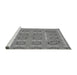 Sideview of Machine Washable Transitional Ash Gray Rug, wshpat3694gry