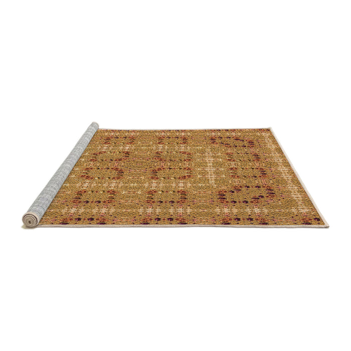 Sideview of Machine Washable Transitional Mahogany Brown Rug, wshpat3694org