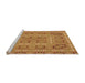 Sideview of Machine Washable Transitional Mahogany Brown Rug, wshpat3694org