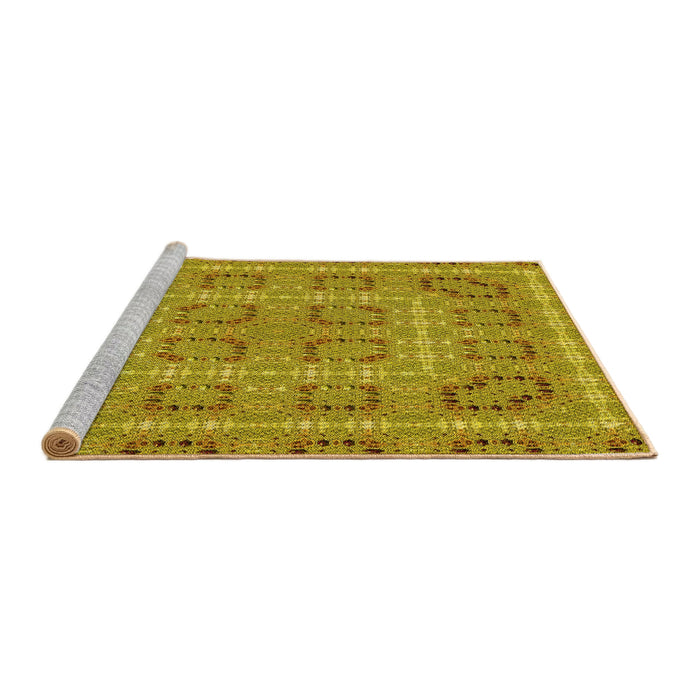 Sideview of Machine Washable Transitional Dark Bisque Brown Rug, wshpat3694yw