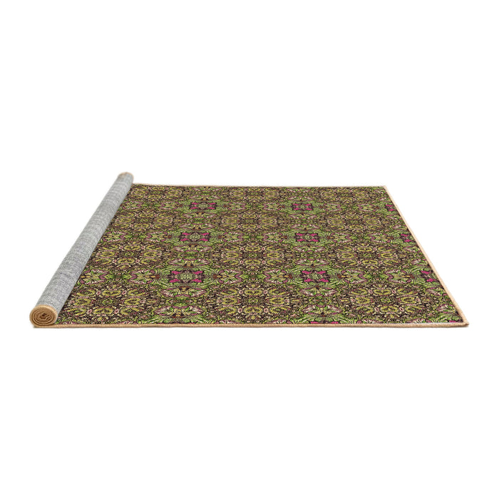 Sideview of Machine Washable Transitional Red Brown Rug, wshpat3695brn