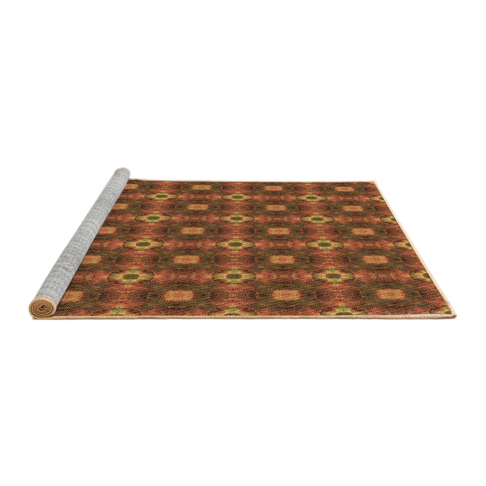 Sideview of Machine Washable Transitional Tomato Red Rug, wshpat3696brn