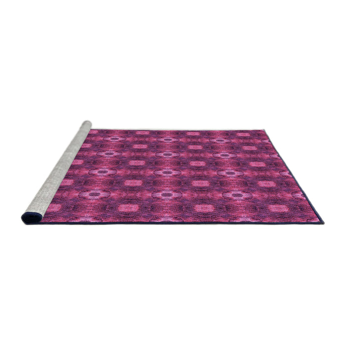 Sideview of Machine Washable Transitional Neon Pink Rug, wshpat3696pur