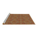 Sideview of Machine Washable Transitional Caramel Brown Rug, wshpat3697brn