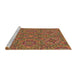 Sideview of Machine Washable Transitional Cinnamon Brown Rug, wshpat3698brn