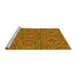 Sideview of Machine Washable Transitional Mahogany Brown Rug, wshpat3698yw