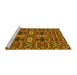 Sideview of Machine Washable Transitional Tomato Red Rug, wshpat3699yw