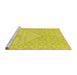 Sideview of Machine Washable Transitional Yellow Rug, wshpat37yw