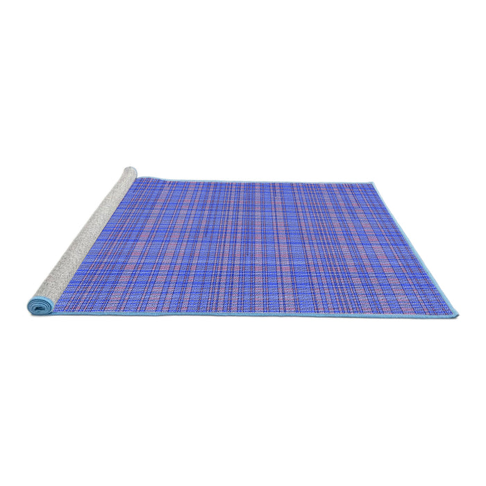 Sideview of Machine Washable Transitional Sky Blue Rug, wshpat370blu
