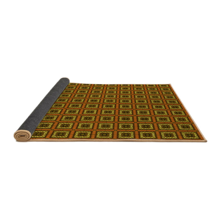 Thickness of Patterned Saffron Red Rug, pat3700yw
